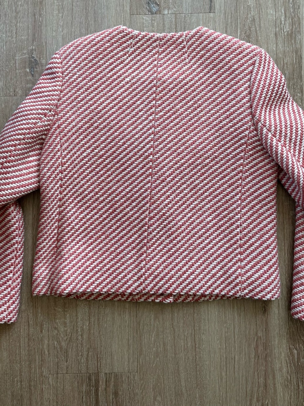 J CREW | ISABELLE PINK & WHITE TWEED LADY JACKET | GOLD TONED BUTTONS, LINED EUC - Picture 5 of 7